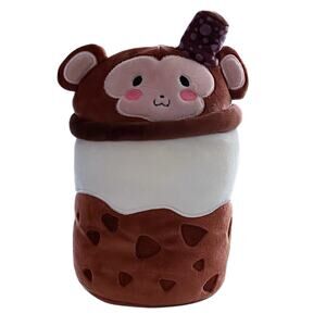 Puchi Gumi 7" Boba Milk Tea Choco Chip Chimp Brown Monkey Plush Kawaii Stuffed